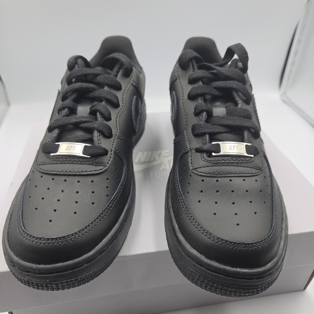 Nike Air Force 1 Low Triple Black GS Youth 4.5Y Black Leather AF1 FV5951-001 NIB - Picture 4 of 11
